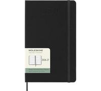 Moleskine Agenda Hebdomadaire 2026 2027 - Agenda horizontal 18 mois avec couverture rigide et fermeture élastique, couleur noire, format Large 13 x 21 cm