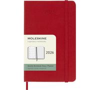 Agenda civil Moleskine 2026 12 mois Semainier Format Poche Dur Rouge Scarlet Rouge Scarlet G