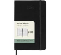 Moleskine – Agenda hebdomadaire vertical 2026 – 12 mois – Fermeture élastique – Noir 9x14cm