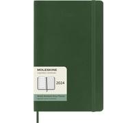 Moleskine Agenda Hebdomadaire avec Espace pour des Notes12 Mois 2024, Agenda 2024, Format Large 13x21, Couverture Souple et Fermeture Elastique, Couleur Vert Myrte