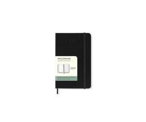Moleskine Agenda hebdomadaire classique 12 mois 2027, couverture rigide, poche (3,5" x 5,5"), noir, 144 pages