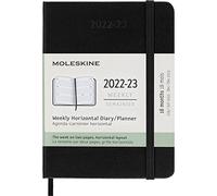 Moleskine - Agenda Hebdomadaire Horizontal, Agenda de Poche 18-Mois 2022/2023, Agenda Hebdomadaire avec Couverture Rigide et Fermeture Élastique, Format de Poche 9 x 14 cm, Couleur Noir