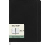 Moleskine - Agenda Hebdomadaire Planner 2023-2024, 18 Mois, Agenda Académique Hebdomadaire, Couverture Souple, Format XL 19 x 25 cm, Couleur Noir