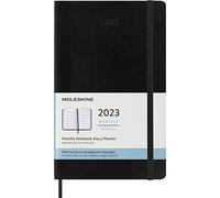 Moleskine Agenda Mensuel 2023, Agenda 12 Mois, Carnet Mensuel Avec Couverture Rigide, Grand Format 13 X 21 Cm, Couleur Noir