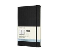 Moleskine Agenda Mensuel, Agenda Calendrier 2022, Agenda Planner 12 Mois et Carnet de Notes avec Couverture Rigide, Grand Format 13 x 21 cm, Noir, 128 Pages