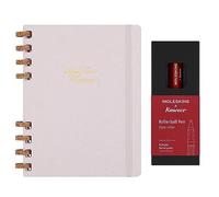 Moleskine Agenda Non Datée x Kaweco Stylo Roller Rechargeable, Agenda à Spirale 12 Mois avec Couverture Rigide Couleur Crush Grape 20x25, Stylo Rouge avec Encre Noire