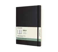 Moleskine Agenda/Planificateur Hebdomadaire 18 Mois, Agenda Semaineir 2020/2021, Couverture Souple et Fermeture Elastique, Format Extra Large 19 x 25 cm, Couleur Noir, 208 Pages