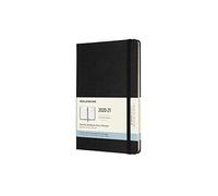 Moleskine Agenda/Planificateur Mensuel 18 Mois, Agenda de Poche 2020/2021, Planificateur Mensuel avec Couverture Rigide et Fermeture Elastique, Grand Format 13 x 21 cm, Couleur Noir, 128 Pages