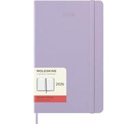 Moleskine Agenda Quotidien, Agenda Journalier 2026 12 Mois, Avec Couverture Rigide et Fermeture Élastique, Format Large 13x21 cm, Couleur Lilas