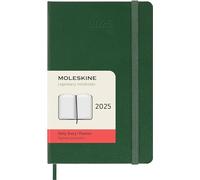 Moleskine Agenda journalier 12 mois 2025 Pocket 9x14 cm rigide vert myrte élastique