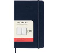 Moleskine Daily Planner, Agenda Journalier 12 Mois 2025, Couverture Rigide et Fermeture Élastique, Couleur Bleu Saphir, Format Pocket 9x14 cm
