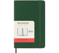 Moleskine Daily Planner, Agenda Journalier 12 Mois 2025, Couverture Souple et Fermeture Élastique, Couleur Vert Myrte, Format Pocket 9x14 cm