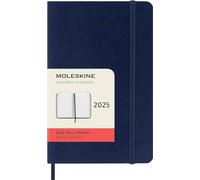Moleskine Daily Planner, Agenda Journalier 12 Mois 2025, Couverture Souple et Fermeture Élastique, Couleur Bleu Saphir, Format Pocket 9x14 cm