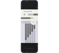 Moleskine Coffret de crayons Graphite pour dessin (5 crayons gradués) – Noir, Gris