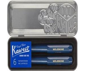 Moleskine Kaweco Ballpoint and Foutain Pen Set, Blue, Medium Point and Medium Nib (0.7 MM), Encre bleue
