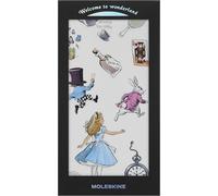 Moleskine Lot d'Autocollants Les Aventures d'Alice au Pays des Merveilles, 3 Feuilles d'Autocollants en Plastique PET avec Bords Transparents et Détails en Film Holographique pour la Décoration