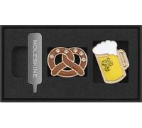 Moleskine Pin Thème Pays Bretzel et Chope de Bière, Allemagne, pour Carnets et Agendas, Accessoires Décoratifs et Idée Cadeau