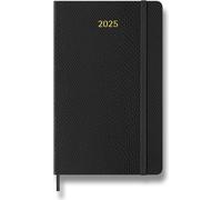 Moleskine Precious & Ethical 2025 L, semainier, cuir vegan, noir
