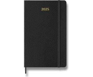 Moleskine Precious & Ethical 2025 L, semainier, cuir vegan, noir