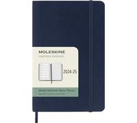 Moleskine Weekly Planner 2024-2025, Agenda Hebdomadaire 18 Mois 2025 avec Espace Pour Notes, avec Couverture Souple et Fermeture Élastique, Format Pocket 9 x 14 cm, Couleur Bleu Saphir