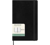 Moleskine Agenda hebdomadaire 2025-2026 18 mois Souple 13 x 21 cm Noir avec espace pour notes