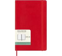 Moleskine Agenda semainier 2025-2026, 18 mois, couverture souple, élastique, 13x21, rouge écarlate