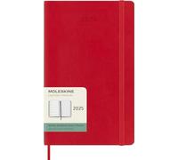 Moleskine Weekly Planner, Agenda Hebdomadaire avec Espace pour Notes 12 Mois 2025, Couverture Souple et Fermeture Élastique, Couleur Rouge Écarlate, Format Large 13x21 cm