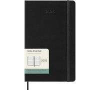 Moleskine Weekly Planner, Agenda Hebdomadaire Vertical 12 Mois 2025, Couverture Rigide et Fermeture Élastique, Couleur Noir, Format Large 13 x21 cm