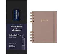 Moleskine x Kaweco Stylo Roller Rechargeable en Plastique ABS pour Écrivains, Bleu Agenda Mensuel Académique 2023-2024, Agenda Hebdomadaire et Mensuel 12 mois, Agenda Universitaire