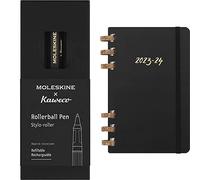 Moleskine x Kaweco Stylo Roller Rechargeable en Plastique ABS pour Écrivains, Noir Agenda Mensuel Académique 2023-2024, Agenda Hebdomadaire et Mensuel 12 mois, Agenda Universitaire