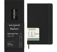Moleskine x Kaweco Stylo Roller Rechargeable en Plastique ABS pour Écrivains Noir Weekly Planner 2023-2024, Agenda Horizontal 18 Mois, Agenda Hebdomadaire avec Couverture Rigide