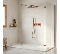 Molette colonne de douche encastrée mécanique cuivre brossé Essebagno