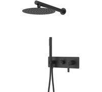 Molette colonne de douche encastrée mécanique noire mat Essebagno