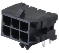 MOLEX 430450600 - Barrette à broches à deux rangées 90° Grille3 mm Pôles 2 x 3 Mic