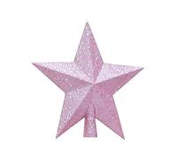 Molinter Cimier de sapin de Noël - Étoile de sapin de Noël - Décoration de Noël (rose, 15 cm)