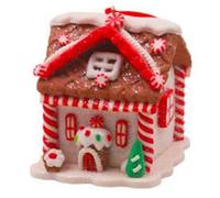 Molinter Maison de bonbons colorée Mini Noël Décoration Argile Maisons Créative Maison en pain d'épice Noël Petite maison Pendentif 1 pièce (H)