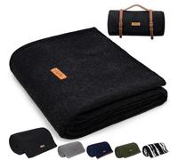 Molithe Couverture 100% Laine, 121,9 x 157,5 cm, Chaude, épaisse, Lavable, Couverture Militaire, idéale pour Le Camping, l'extérieur, Les événements Sportifs, Les Kits de Survie