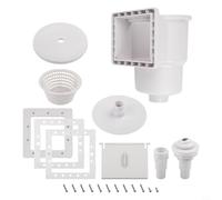 Moliuoly Écumoire d'entrée de piscine 6 pouces pour piscine de surpression percée murale Remplacement SP1091LX Kit en plastique ABS robuste résistant aux UV avec plaque d'aspiration et adaptateur de