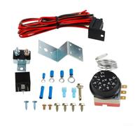 Moliuoly Interrupteur thermostat de ventilateur électrique réglable 12 V avec relais et faisceau de câblage pour refroidisseur de voiture contrôle de la température 0-120 °C 60 A
