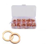 Moliuoly Kit de joints en cuivre Assortiment de joints plats avec boîte pour réservoir d'huile M4-M14 Différentes tailles 50/100/120 pièces Haute résistance à la chaleur (100 pièces)