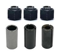 Moliuoly Lot de 3 pinces de serrage et écrous 1/4" 1/2" 12 mm avec manchons de réduction pour routeur DeWalt DW616, DW618, DW621, pièce de rechange 2610906287 326286-03