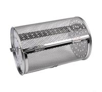 Moliuoly Panier à rôtir rotatif en acier inoxydable pour grains de café, grillades et frites, cage de barbecue robuste en acier inoxydable 430 avec chaleur uniforme pour barbecue en plein air et