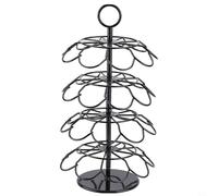 Moliuoly Porte-capsules de café rotatif pour 36 capsules, support de dosettes à 4 étages pour étagère en fer, organisateur rotatif à 360 ° pour bureau et cuisine, noir, 18,7 x 18,7 x 36,5 cm