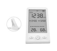 Moliuoly Testeur de CO2 avec indicateur de température et d'humidité, capteur NDIR pour la qualité de l'air intérieur, batterie 1600 mAh, rechargeable par USB, fonction d'alarme (400-5000 ppm), écran