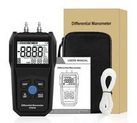 Moliuoly Testeur de pression différentielle numérique DPM02B pour systèmes HVAC, manomètre à vide portable avec 11 unités KPa/psi/mmHg, enregistrement de données Max/Min/Moyenne, écran LCD éclairé