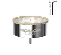 MOLLOM (100mm | 3-15/16") Scie Cloche Diamantée avec 2 Mèches Pilotes Amovibles pour une Coupe Lisse sur les Carreaux en Porcelaine, Verre, Céramique, Marbre, Fibre de Verre, etc