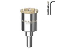 MOLLOM (30mm | 1-3/16") Scie Cloche Diamantée avec 2 Mèches Pilotes Amovibles pour une Coupe Lisse sur les Carreaux en Porcelaine, Verre, Céramique, Marbre, Fibre de Verre, etc