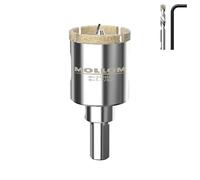 MOLLOM (31mm | 1-7/32") Scie Cloche Diamantée avec 2 Mèches Pilotes Amovibles pour une Coupe Lisse sur les Carreaux en Porcelaine, Verre, Céramique, Marbre, Fibre de Verre, etc