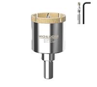 MOLLOM (37mm | 1-15/32") Scie Cloche Diamantée avec 2 Mèches Pilotes Amovibles pour une Coupe Lisse sur les Carreaux en Porcelaine, Verre, Céramique, Marbre, Fibre de Verre, etc