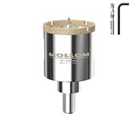 MOLLOM (38mm | 1-1/2") Scie Cloche Diamantée avec 2 Mèches Pilotes Amovibles pour une Coupe Lisse sur les Carreaux en Porcelaine, Verre, Céramique, Marbre, Fibre de Verre, etc
